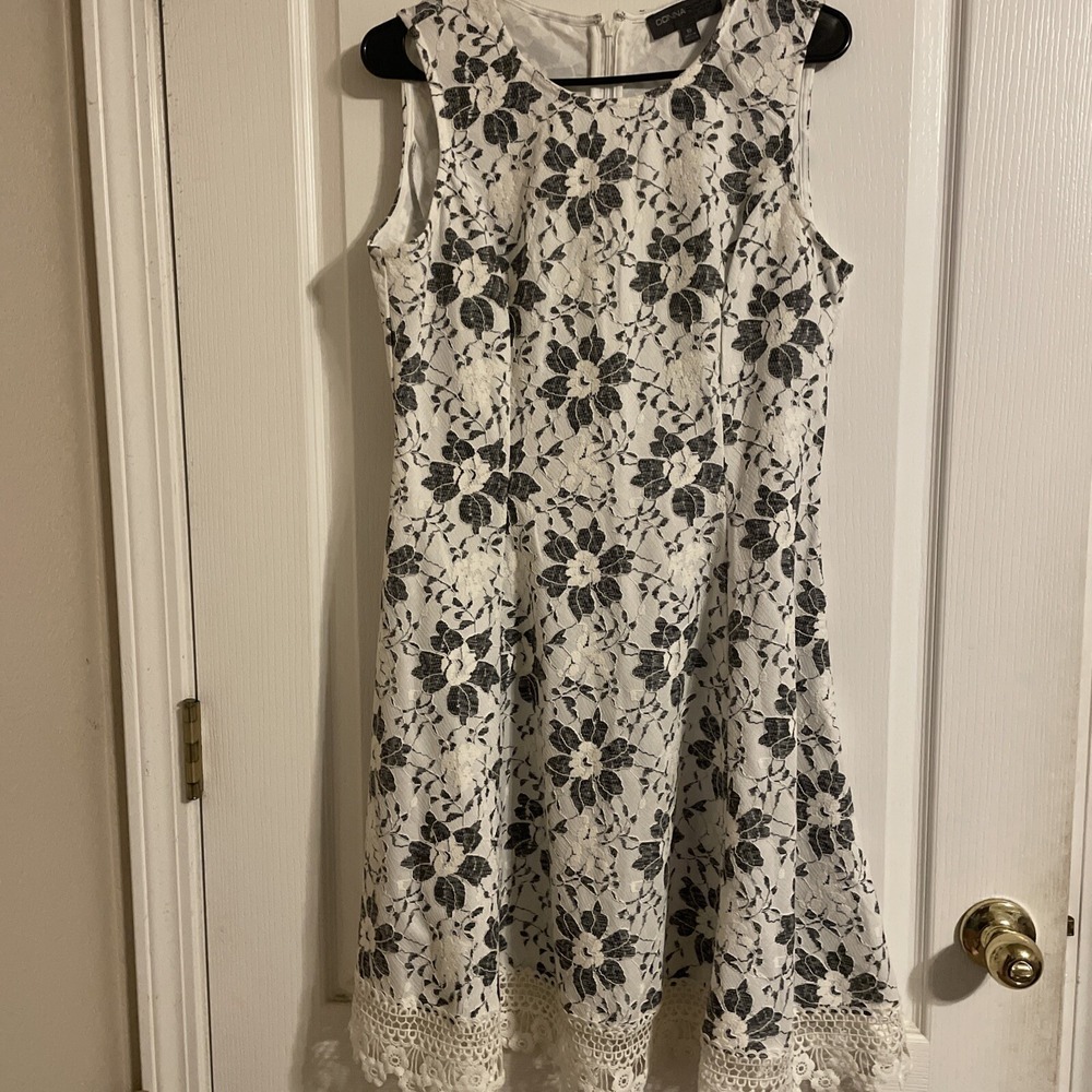 Donna Ricco Women's Floral Fit Flare Lace Dress Size 10 Party Cocktail Career
